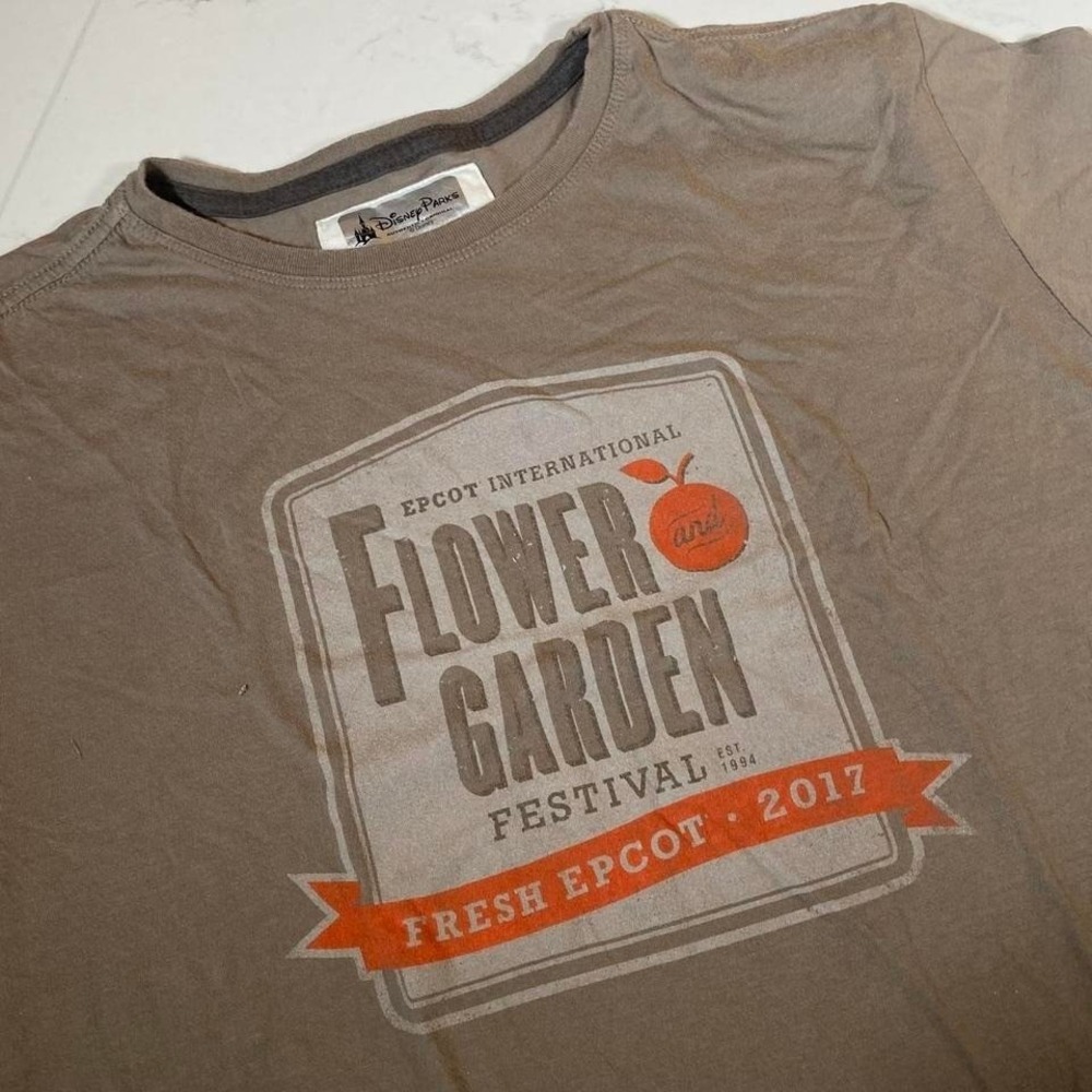 Disney Parks EPCOT Flower & Garden Festival 2017‎ T-Shirt Large Brown